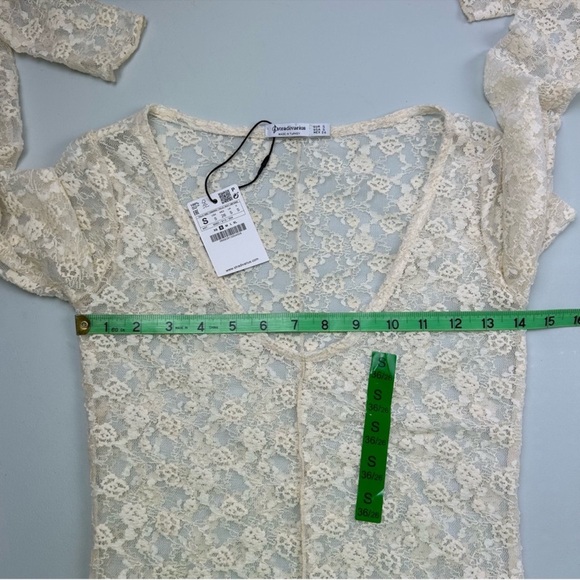 NWT Stradivarius lace long sleeve bodysuit - Picture 9 of 13
